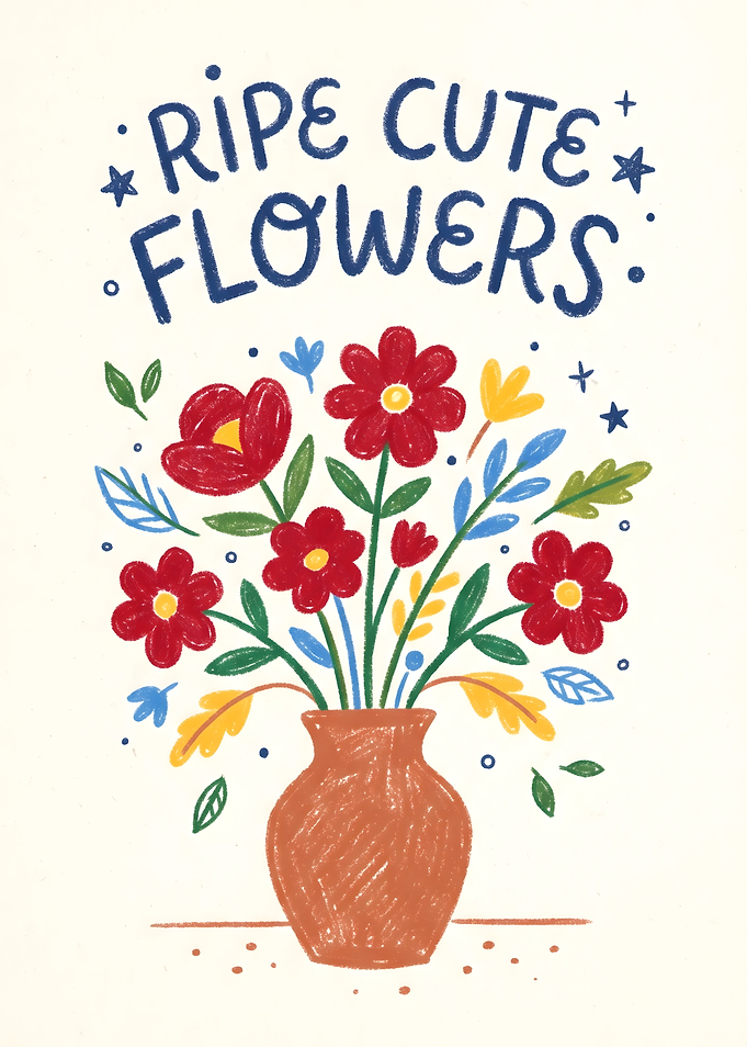 Ripe Cute Flowers in Vase