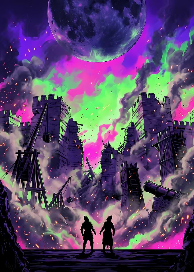 Fantasy Castle Siege Under Alien Moon