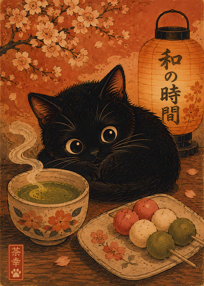 Black Cat with Matcha and Dango
