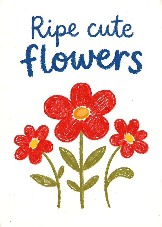 Ripe cute flowers text art