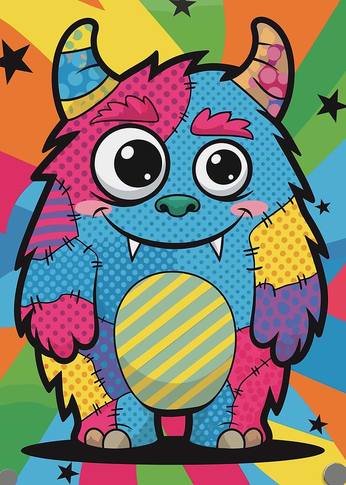 Cute Patchwork Monster Character
