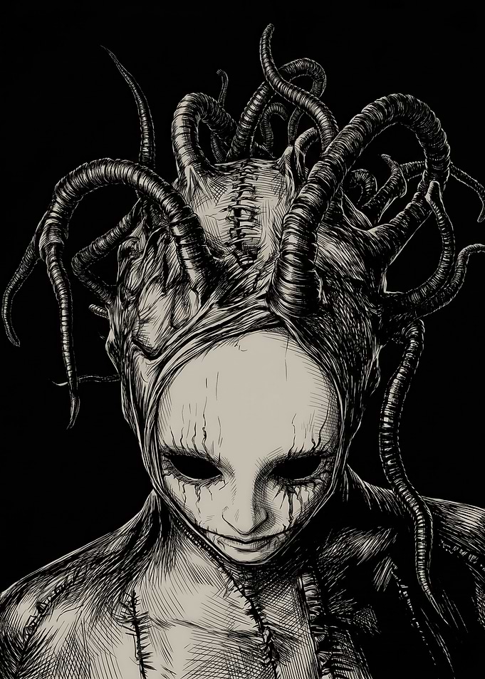 Horror Creature with Tentacles