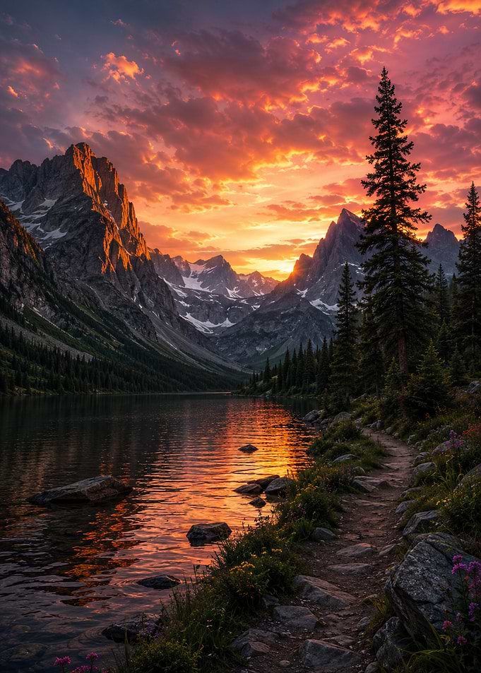 Mountain Lake Sunset