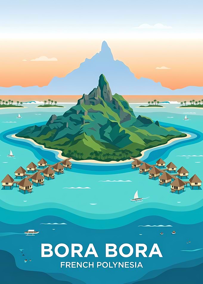Bora Bora French Polynesia Travel Poster