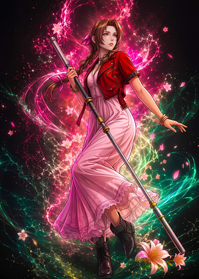 Aerith Gainsborough Final Fantasy VII Poster