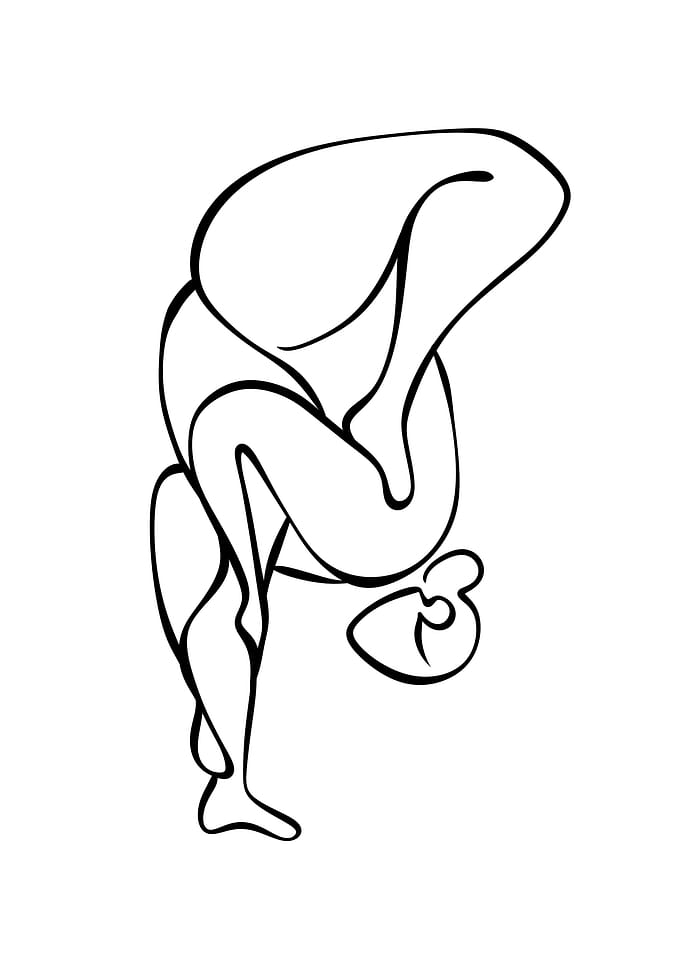 Yoga Pose Line Art