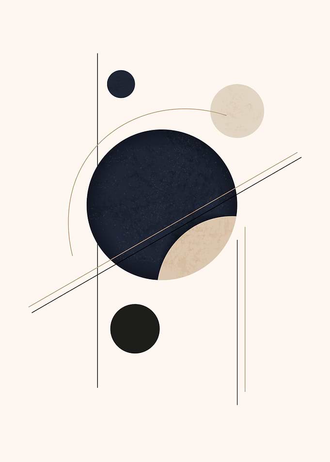 Abstract Geometric Composition with Circles and Lines