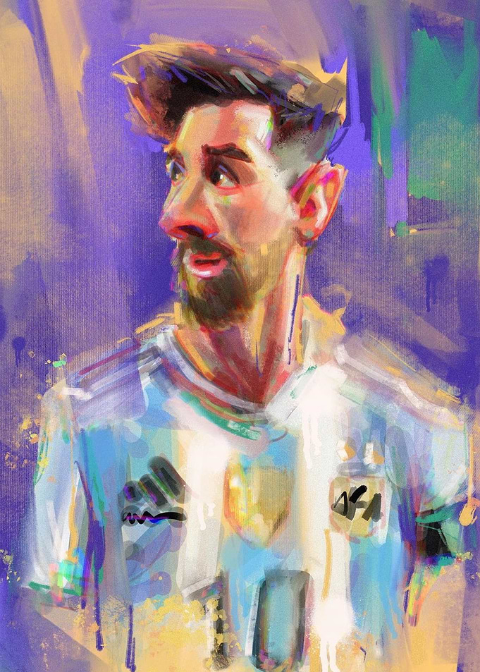 Lionel Messi Portrait Painting