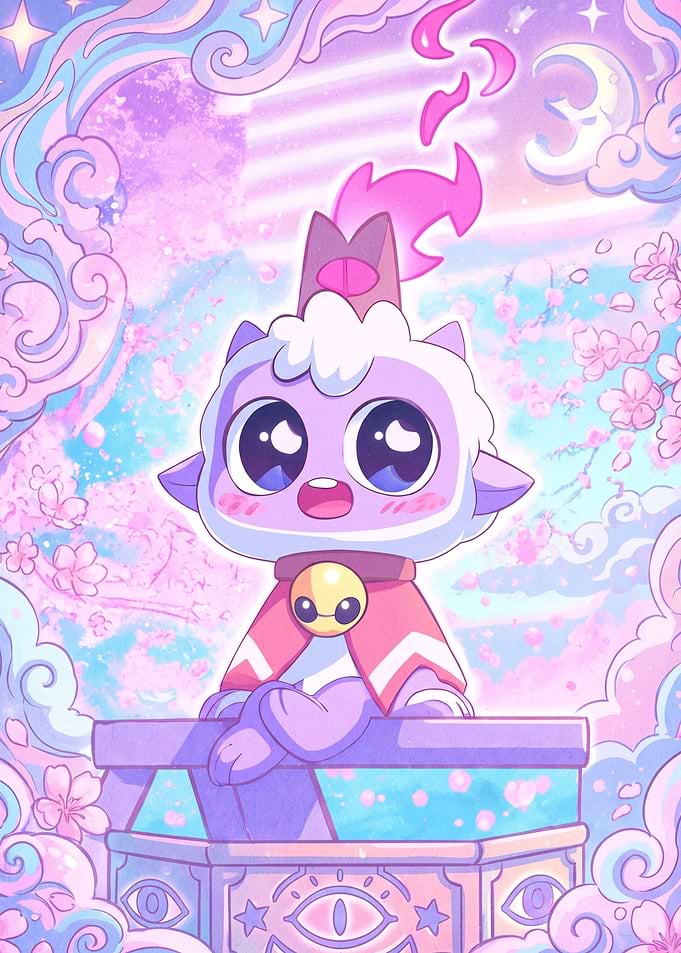 Cute Lamb Character in a Dreamy Setting