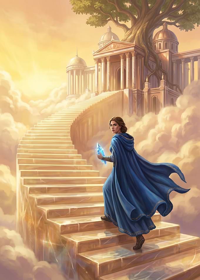 Woman Ascending Stairway to Heaven