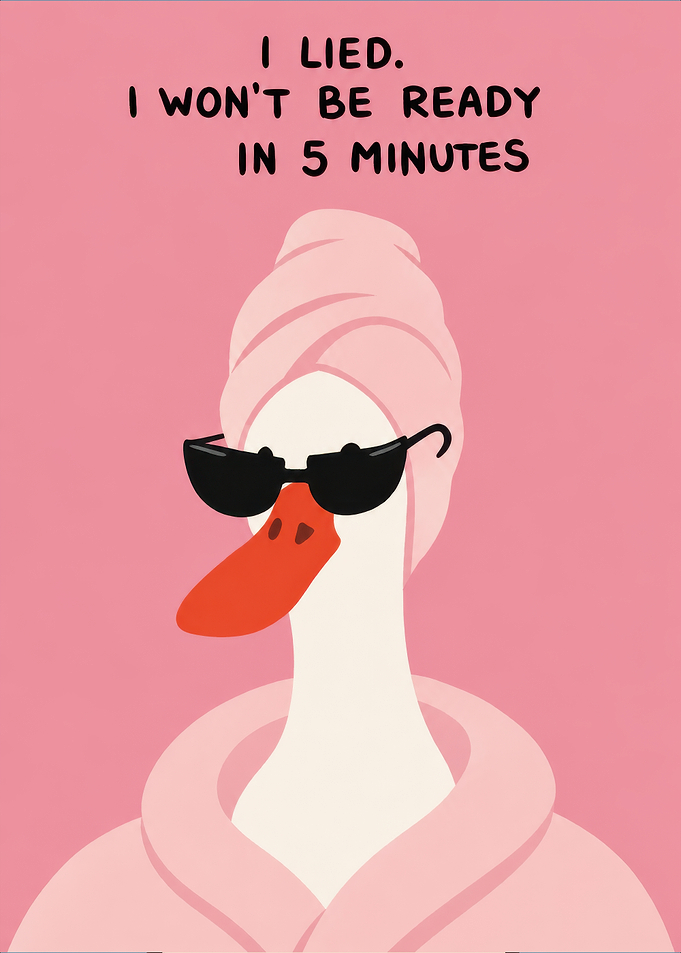 Duck in a bathrobe and sunglasses