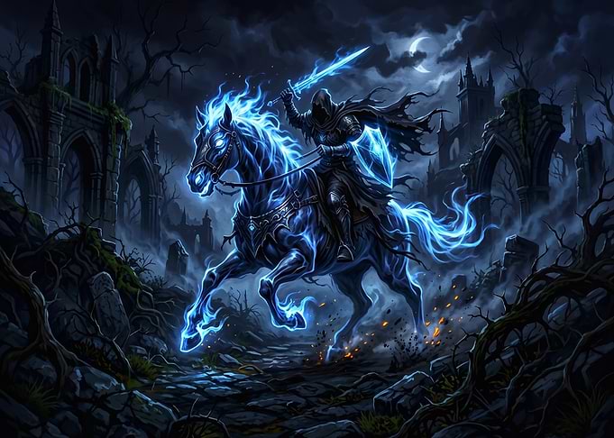 Ghost Rider on a Fiery Horse