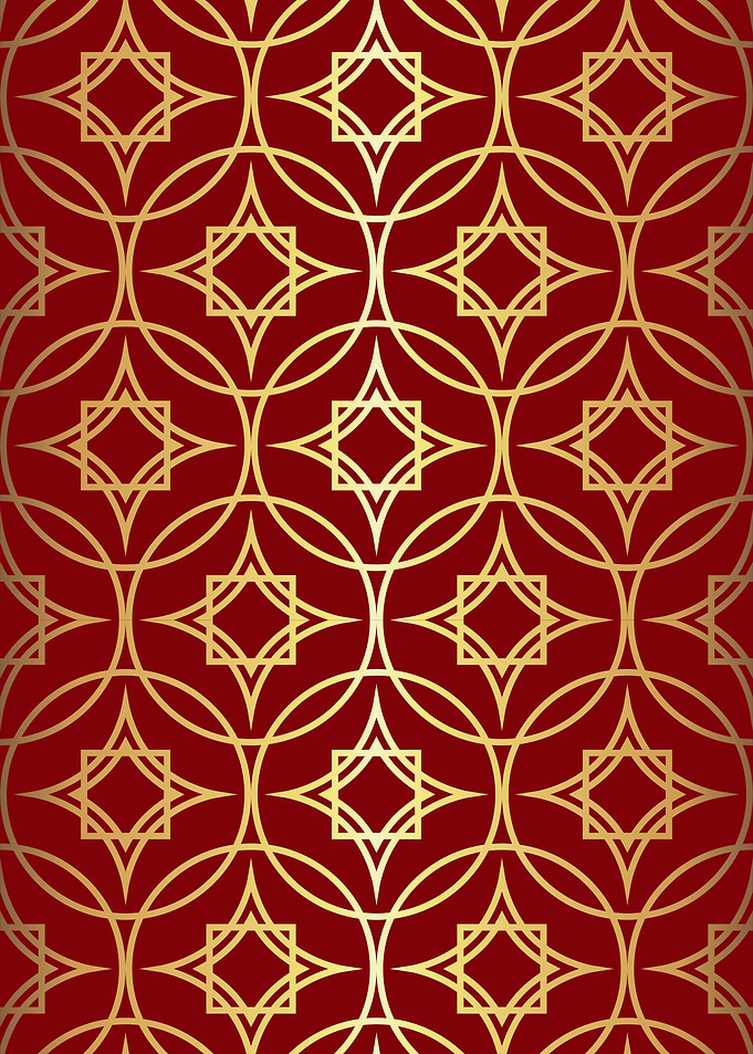 Red Gold Geometric Luxury Pattern