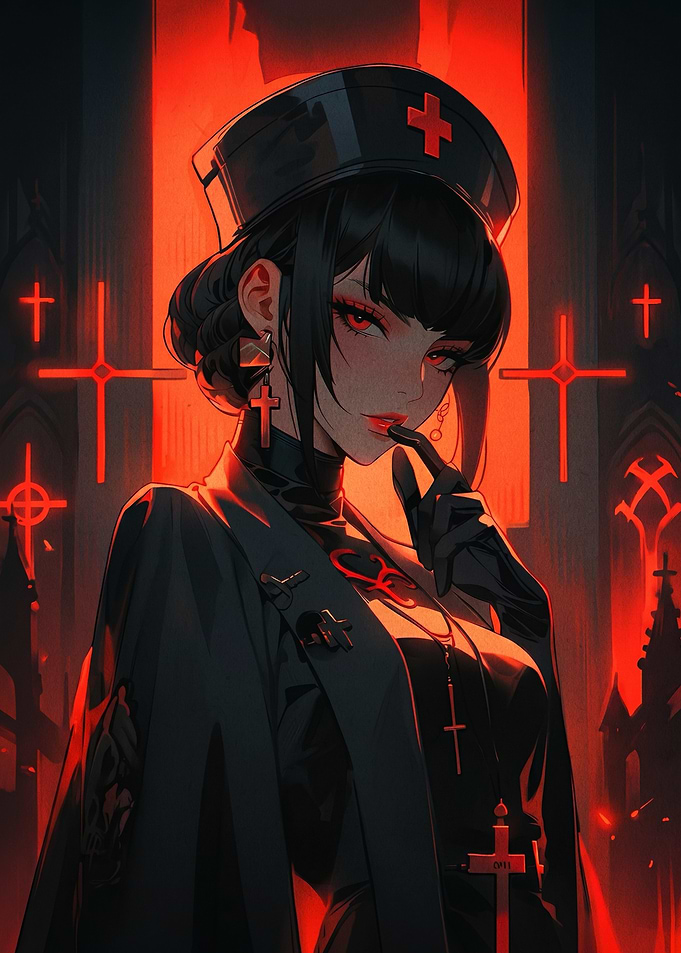 Gothic Nurse Anime Art