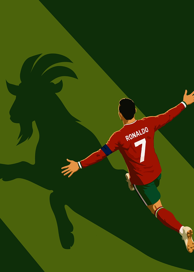 Cristiano and Goat Silhouette