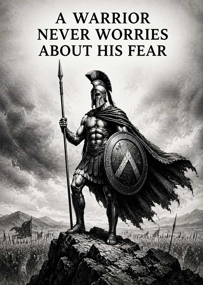 Spartan Warrior on a Cliff