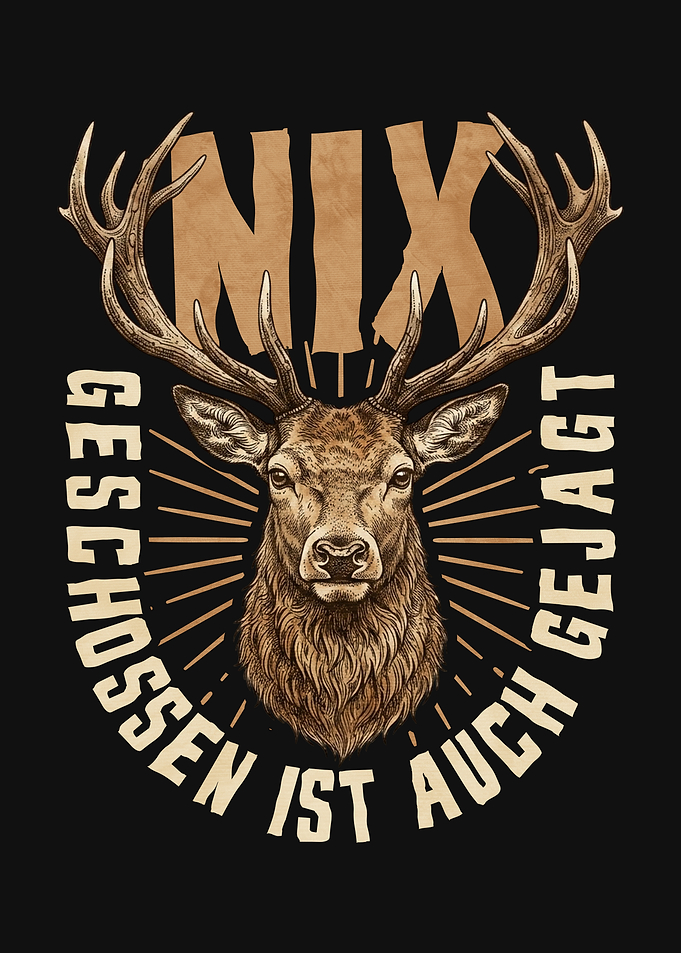 Deer Head with German Text Nix