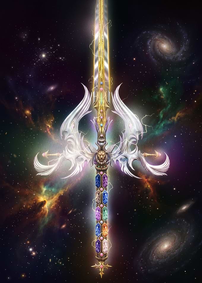 Cosmic Sword with Gemstone Hilt