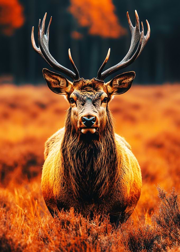 Majestic Stag in Autumn Field