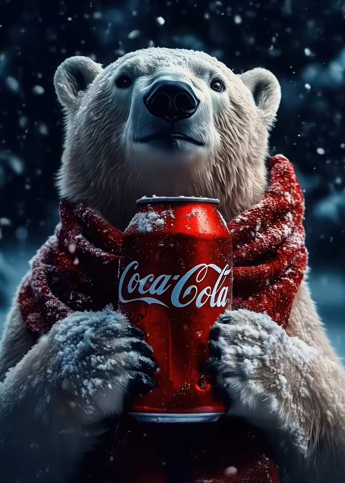 Polar Bear with Coca-Cola Can
