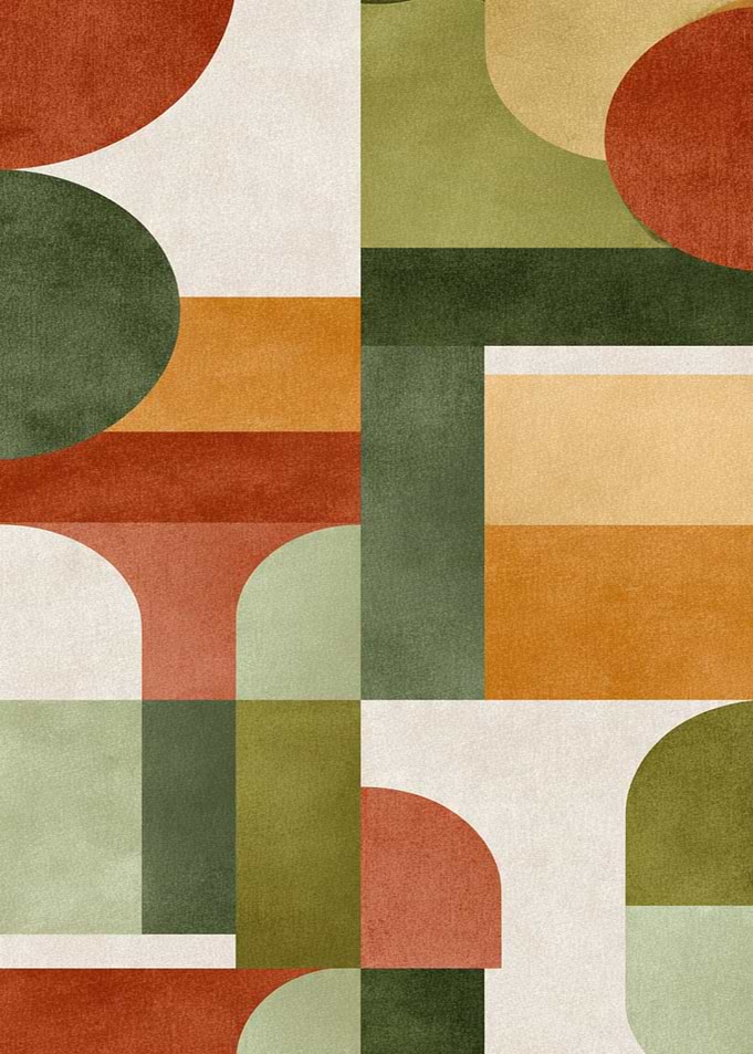 Abstract Geometric Mid-Century Modern Pattern