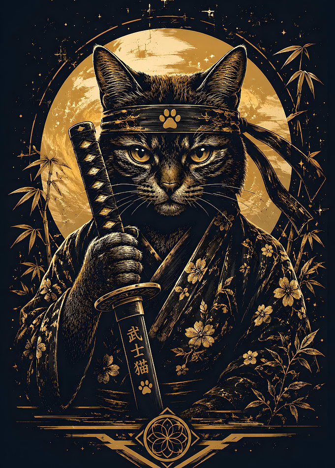 Samurai Cat Warrior