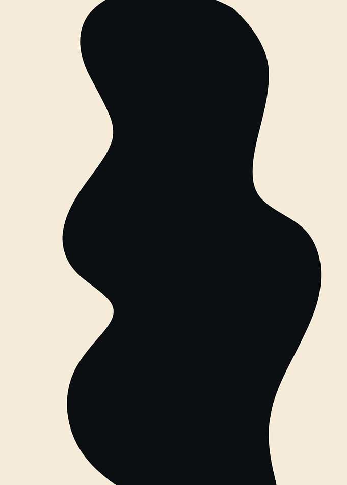 Abstract Black and Beige Organic Shape