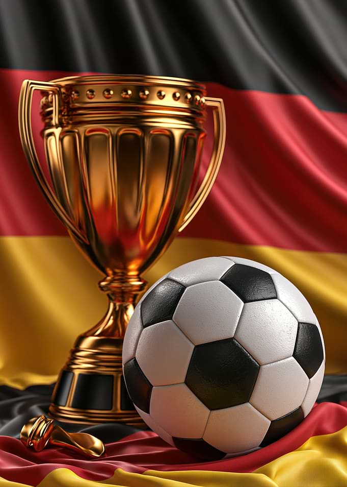 German Soccer Trophy and Ball