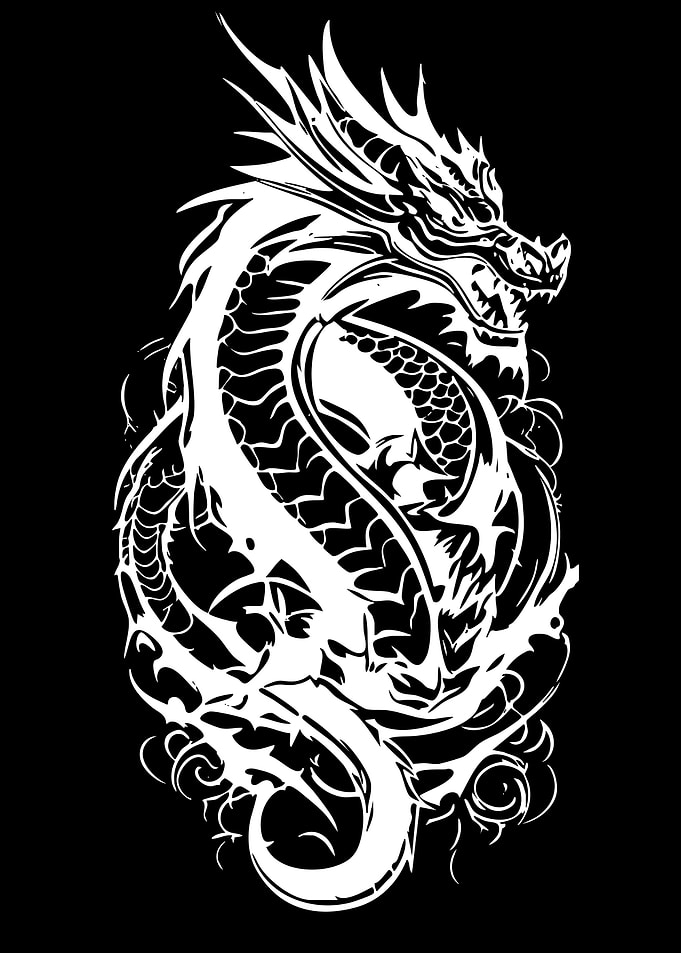 White Dragon Silhouette