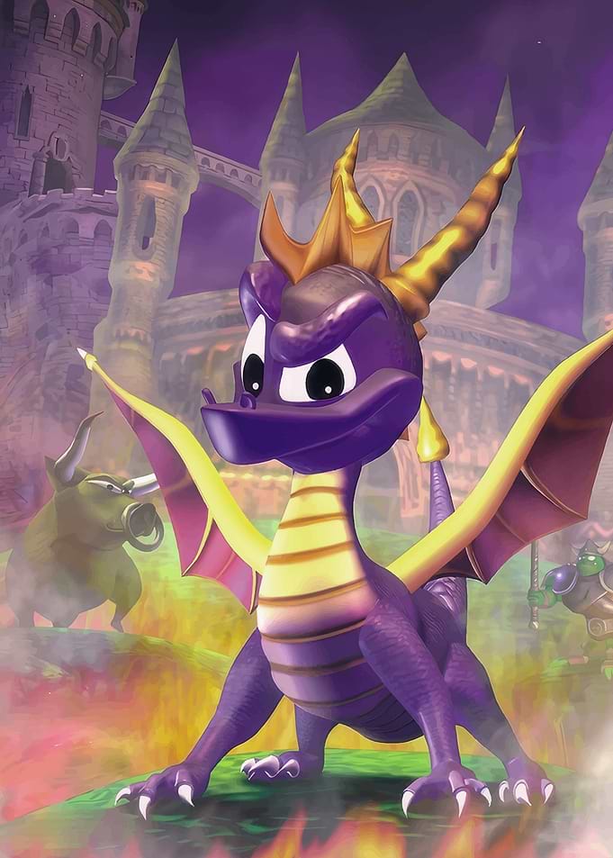 Spyro the Dragon in a Castle Setting
