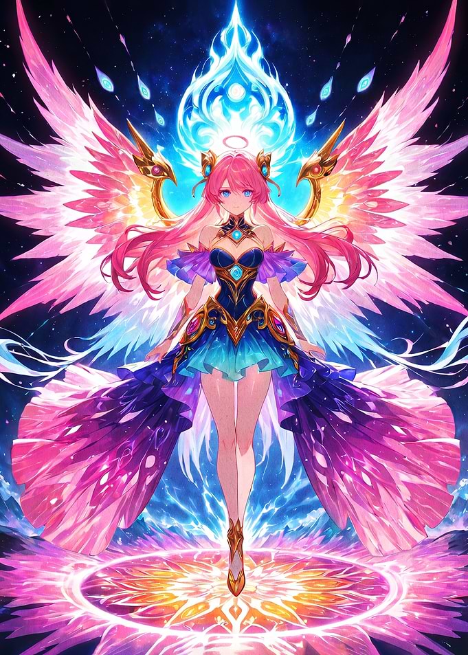 Anime Angel with Pink Wings