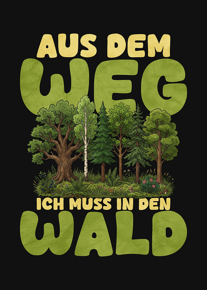 German Forest Quote Text Art