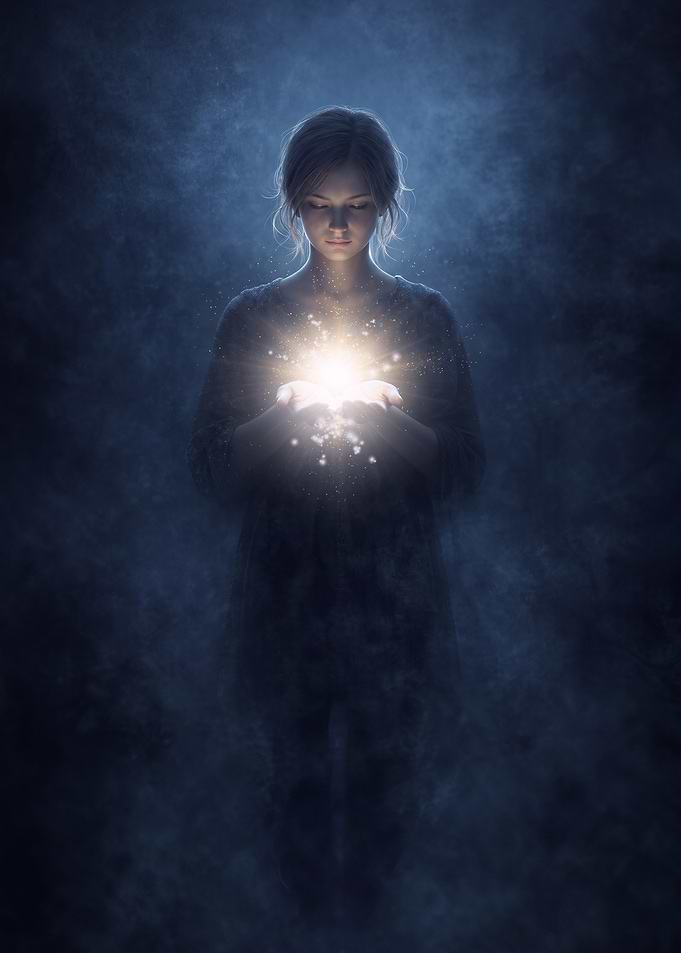 Girl Holding Magical Light