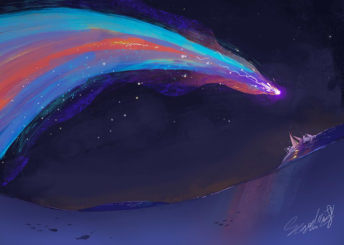 Cosmic Phenomenon Over Ocean