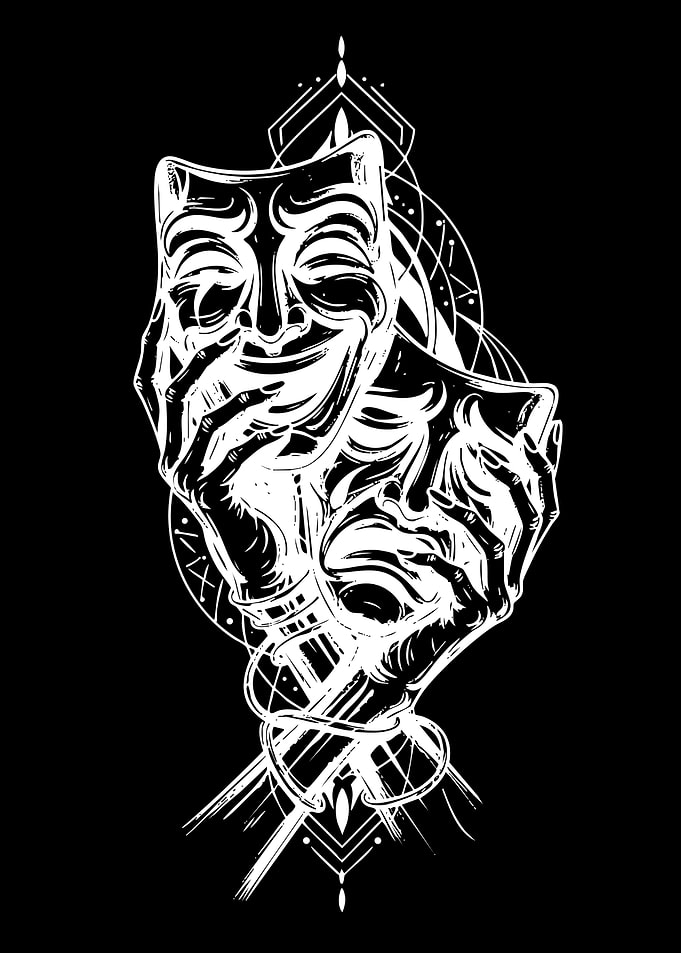 Theater Masks and Hands