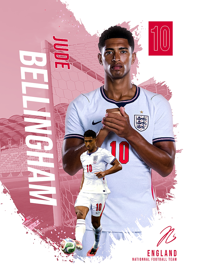 Jude Bellingham England Football Poster