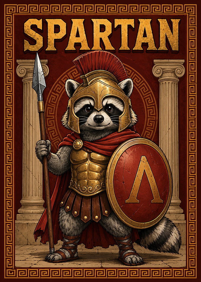 Spartan Raccoon Warrior