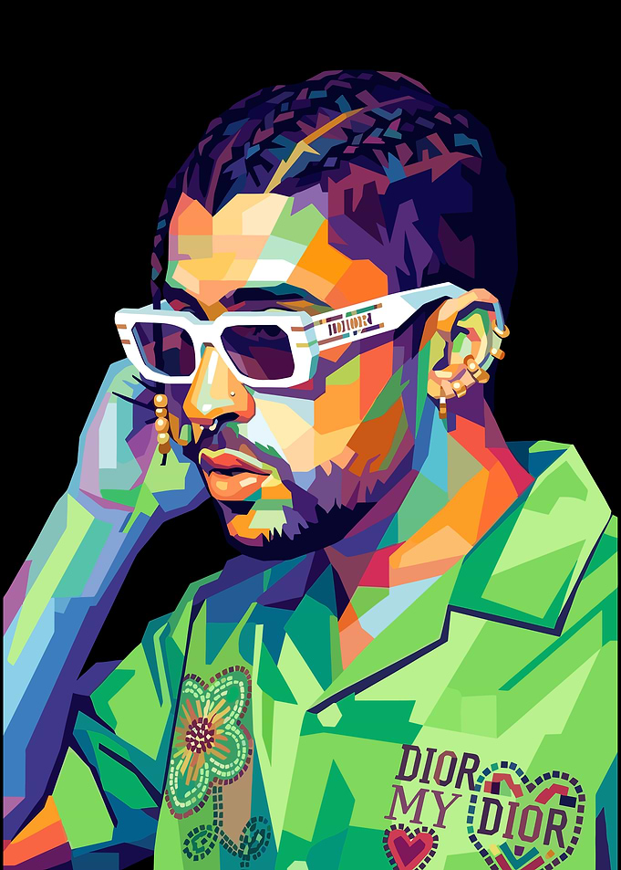 Bad Bunny Pop Art Portrait