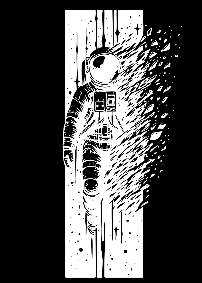 Astronaut Dissolving into Space