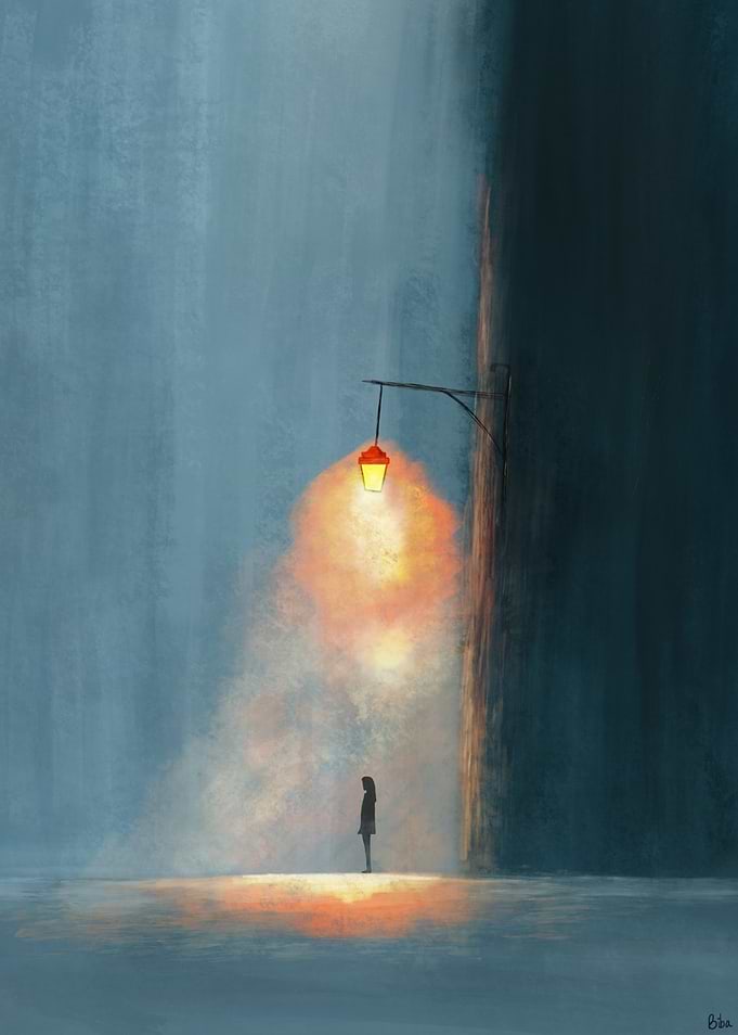 Under The Light | Solitary Figure Under Streetlight