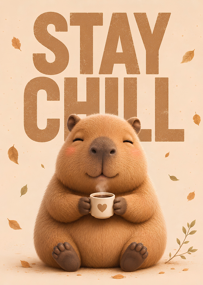 Stay Chill – Cute Capybara Motivation