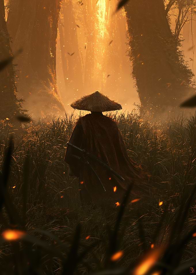 Samurai in a Burning Forest