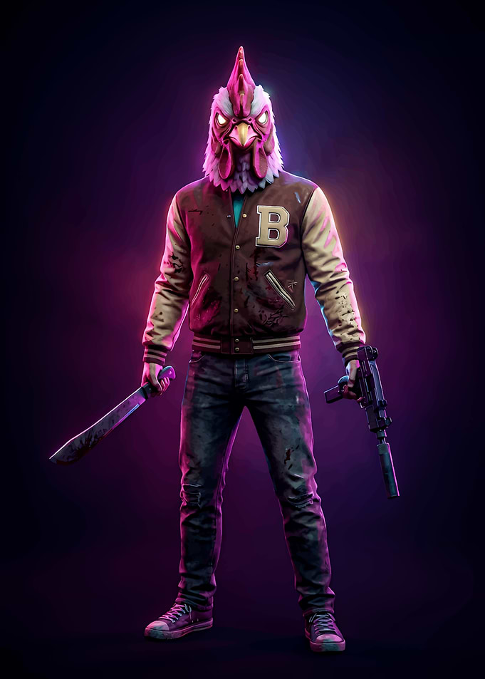 Hotline Miami Jacket Neon Synthwave Gaming Art