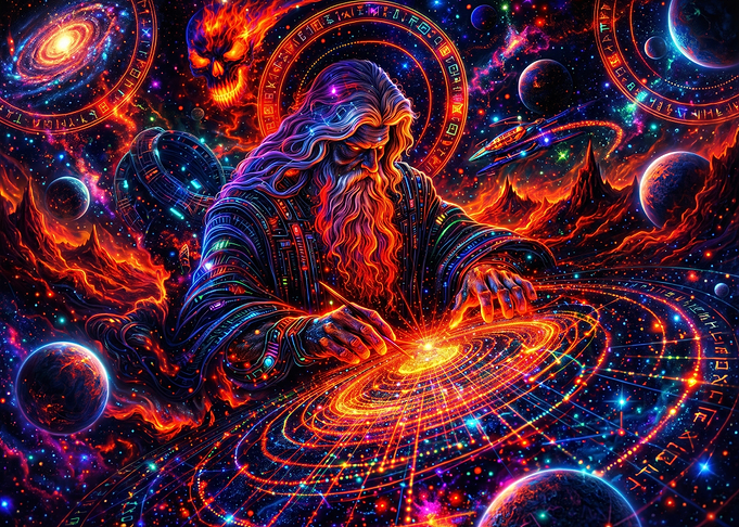 Cosmic Wizard Creating a Galaxy