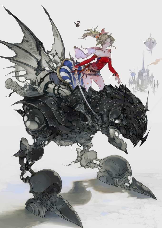 Terra Branford riding a Magitek Armor
