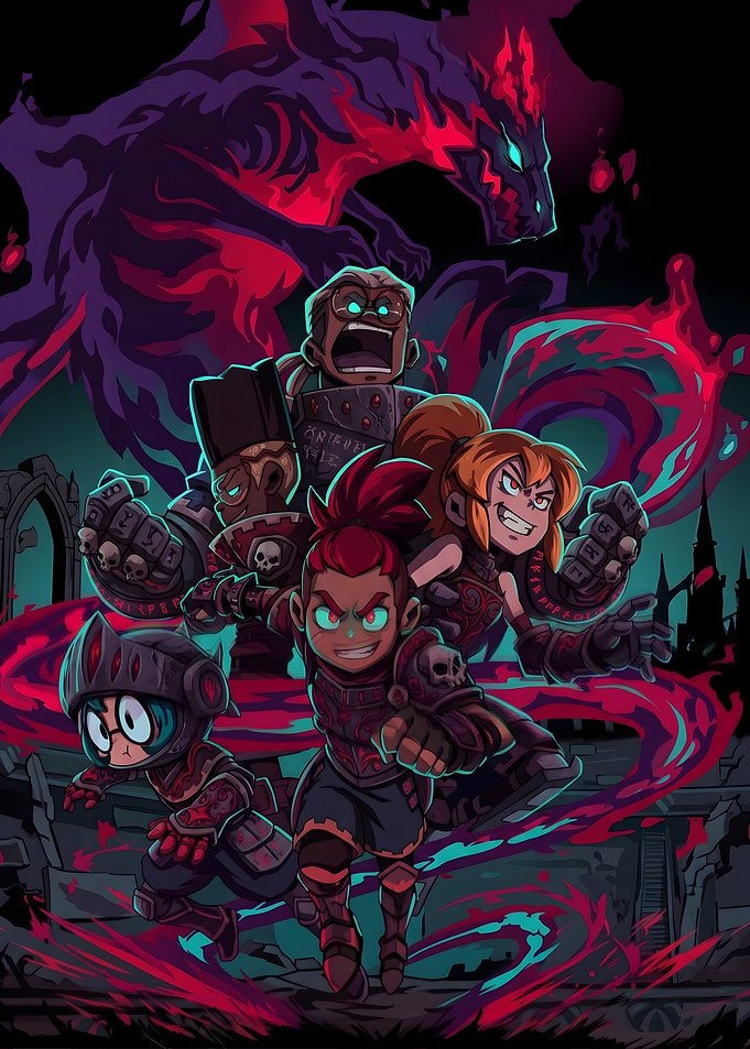 Fantasy Characters and Demonic Wolf