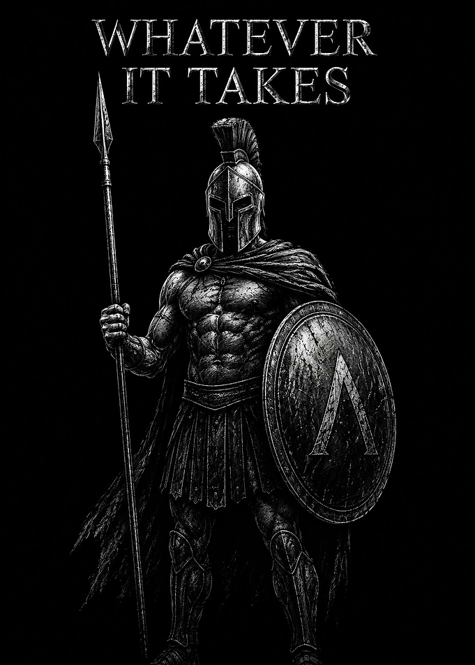 Spartan Warrior with Spear and Shield