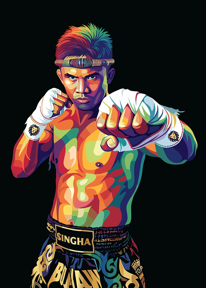 Buakaw Muay Thai Fighter in Pop Art Style