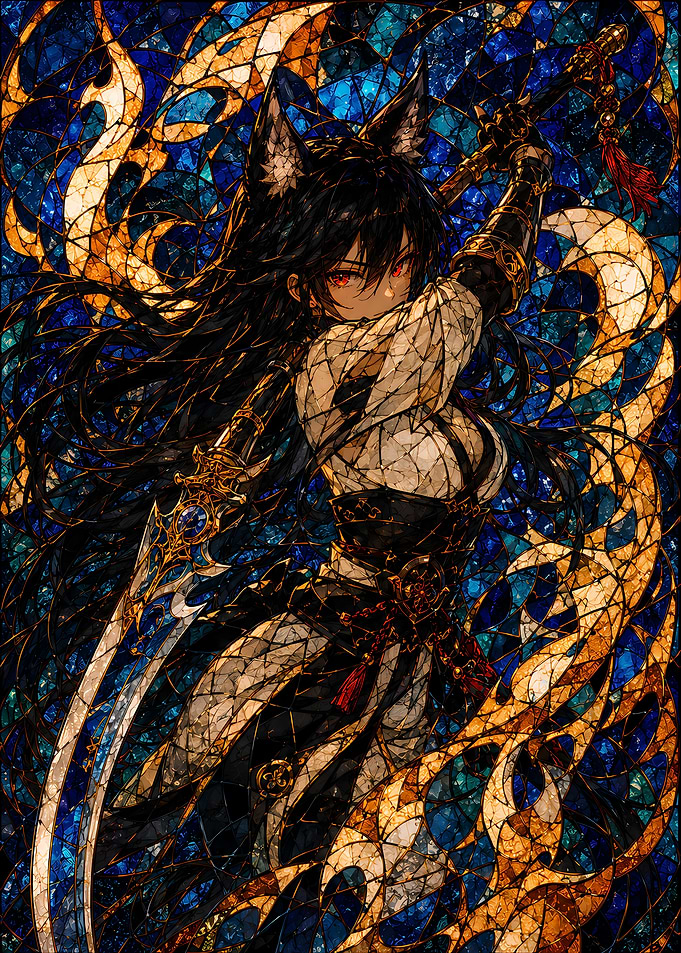 Anime Wolf Girl with Sword