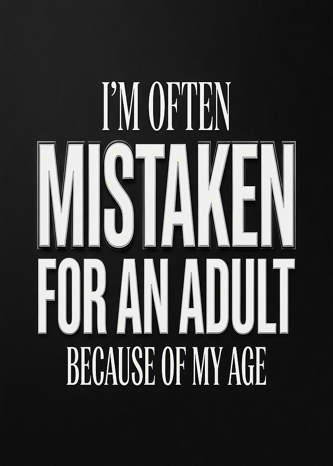 Mistaken for an adult because of my age
